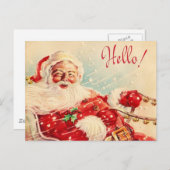 Vintager Weihnachtsmann Feiertagspostkarte (Vorne/Hinten)