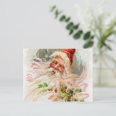 Vintager Weihnachtsmann Feiertagspostkarte (Stehend Vorderseite)