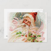 Vintager Weihnachtsmann Feiertagspostkarte (Vorne/Hinten)