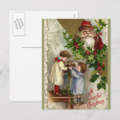 Vintager Weihnachtsmann Feiertagspostkarte (Vorne/Hinten)