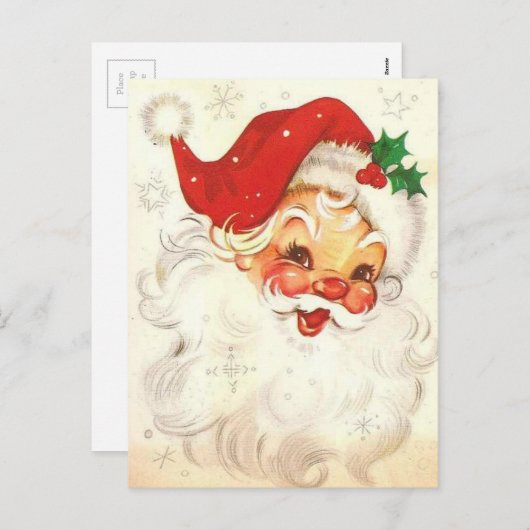 Vintager Weihnachtsmann Feiertagspostkarte (Vorne/Hinten)