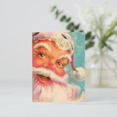 Vintager Weihnachtsmann Feiertagspostkarte (Stehend Vorderseite)