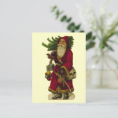 Vintager Weihnachtsmann Feiertagspostkarte (Stehend Vorderseite)