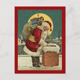 Vintager Weihnachtsmann Feiertagspostkarte
