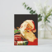 Vintager Weihnachtsmann Feiertagspostkarte (Stehend Vorderseite)