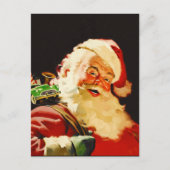 Vintager Weihnachtsmann Feiertagspostkarte (Vorderseite)
