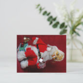 Vintager Weihnachtsmann Feiertagspostkarte (Stehend Vorderseite)