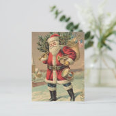 Vintager Weihnachtsmann Feiertagspostkarte (Stehend Vorderseite)
