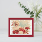 Vintager Weihnachtsmann Feiertagspostkarte (Stehend Vorderseite)