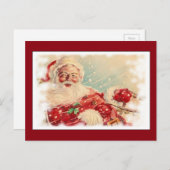 Vintager Weihnachtsmann Feiertagspostkarte (Vorne/Hinten)