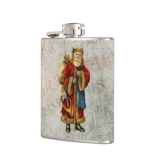 Vintager Weihnachtsmann Flachmann (Links)