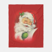 Vintager Weihnachtsmann Fleecedecke (Vorderseite)