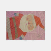 Vintager Weihnachtsmann Fleecedecke (Vorderseite (Horizontal))