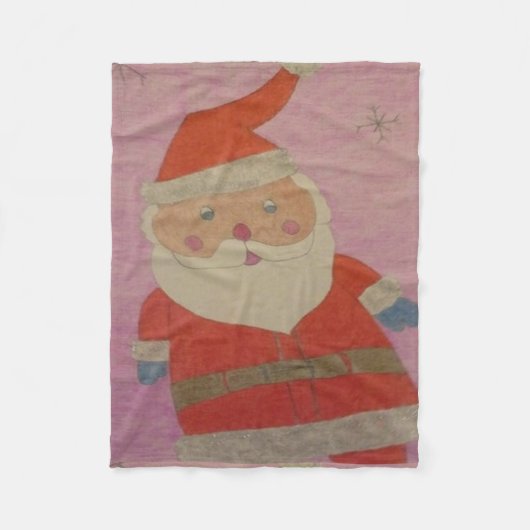 Vintager Weihnachtsmann Fleecedecke (Vorderseite)