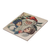 Vintager Weihnachtsmann Fliese (Seite)