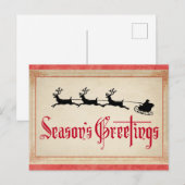 Vintager Weihnachtsmann-Frohe Festtage Postkarte (Vorne/Hinten)