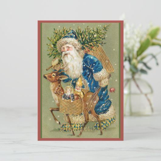 Vintager Weihnachtsmann frohe Weihnachten (Stehend Vorderseite)