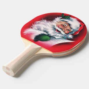 Vintager Weihnachtsmann, frohe Weihnachten, glück Tischtennis Schläger