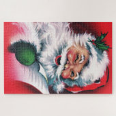 Vintager Weihnachtsmann, frohe Weihnachten, glückl Puzzle (Horizontal)