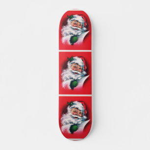 Vintager Weihnachtsmann, frohe Weihnachten, glückl Skateboard
