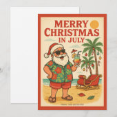 Vintager Weihnachtsmann frohe Weihnachten im Juli (Vorne/Hinten)