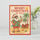 Vintager Weihnachtsmann frohe Weihnachten im Juli (Stehend Vorderseite)