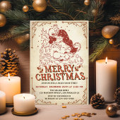 Vintager Weihnachtsmann Frohe Weihnachten Party Einladung