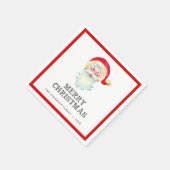 Vintager Weihnachtsmann frohe Weihnachten Serviette (Ecke)