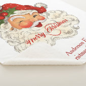 Vintager Weihnachtsmann frohe Weihnachten Sherpadecke (3/4)