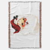 Vintager Weihnachtsmann: Frohe Weihnachtsfeier Decke (Vorderseite Vertikal)