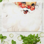 Vintager Weihnachtsmann: Frohe Weihnachtsfeier Geschirrtuch (Gefaltet)