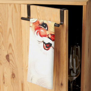 Vintager Weihnachtsmann: Frohe Weihnachtsfeier Geschirrtuch