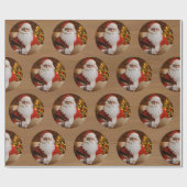 Vintager Weihnachtsmann frohe Weihnachtsfeiertage Geschenkpapier (Flach)