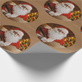 Vintager Weihnachtsmann frohe Weihnachtsfeiertage Geschenkpapier (Ecke)