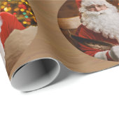 Vintager Weihnachtsmann frohe Weihnachtsfeiertage Geschenkpapier (Rolleneckpunkt)