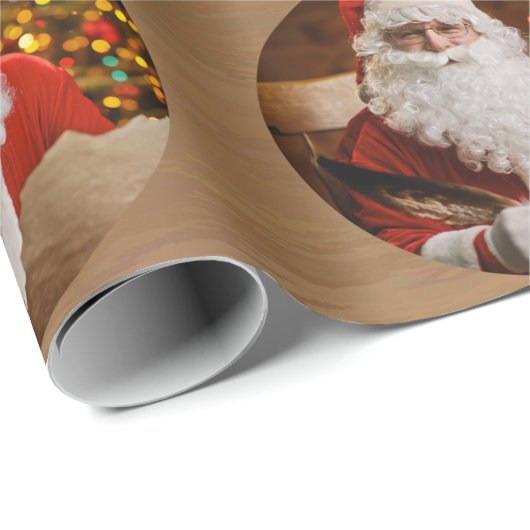Vintager Weihnachtsmann frohe Weihnachtsfeiertage Geschenkpapier (Rolleneckpunkt)