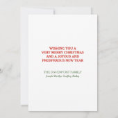 Vintager Weihnachtsmann frohe Weihnachtsfeige Dankeskarte (Rückseite)