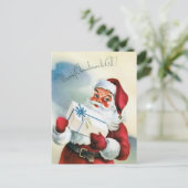 Vintager Weihnachtsmann frohe Weihnachtsgrüße Postkarte (Stehend Vorderseite)