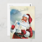 Vintager Weihnachtsmann frohe Weihnachtsgrüße Postkarte (Vorne/Hinten)