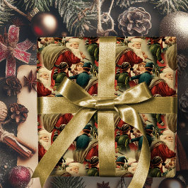 Vintager Weihnachtsmann Frohe Weihnachtswrapping P Geschenkpapier