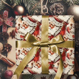 Vintager Weihnachtsmann Frohe Weihnachtswrapping P Geschenkpapier