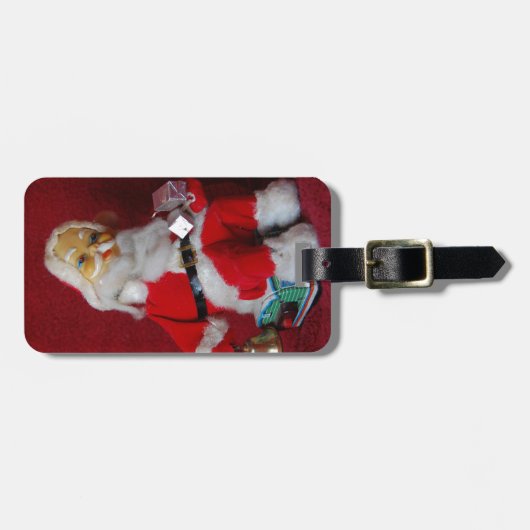 Vintager Weihnachtsmann Gepäckanhänger (Vorderseite horizontal)