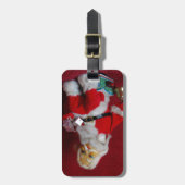 Vintager Weihnachtsmann Gepäckanhänger (Vorderseite vertikal)