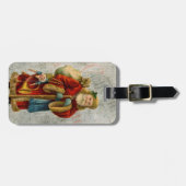 Vintager Weihnachtsmann Gepäckanhänger (Vorderseite horizontal)