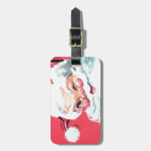 Vintager Weihnachtsmann Gepäckanhänger (Vorderseite vertikal)