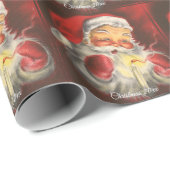 Vintager Weihnachtsmann Geschenkpapier (Rolleneckpunkt)