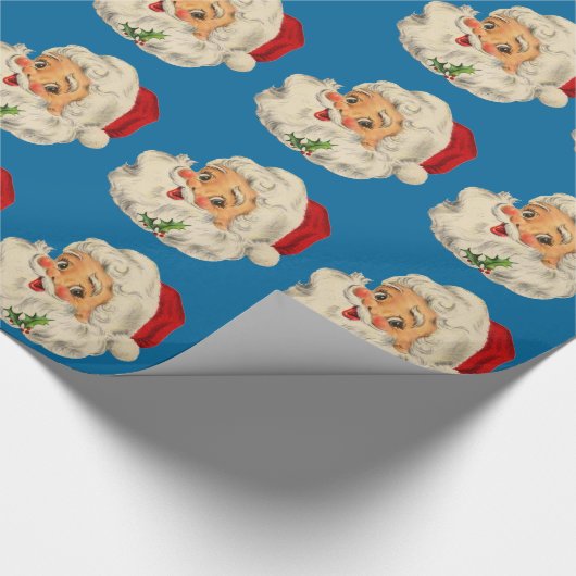 Vintager Weihnachtsmann Geschenkpapier (Ecke)