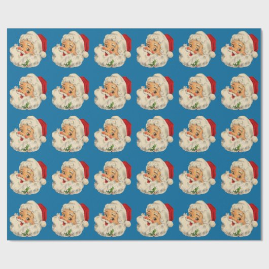 Vintager Weihnachtsmann Geschenkpapier (Flach)