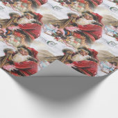Vintager Weihnachtsmann Geschenkpapier (Ecke)