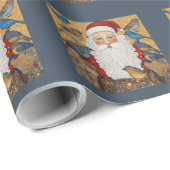 Vintager Weihnachtsmann Geschenkpapier (Rolleneckpunkt)